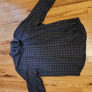 Black Brown men's casual button-down shirt. XXL. 90% cotton 10%wool. Dark gray.